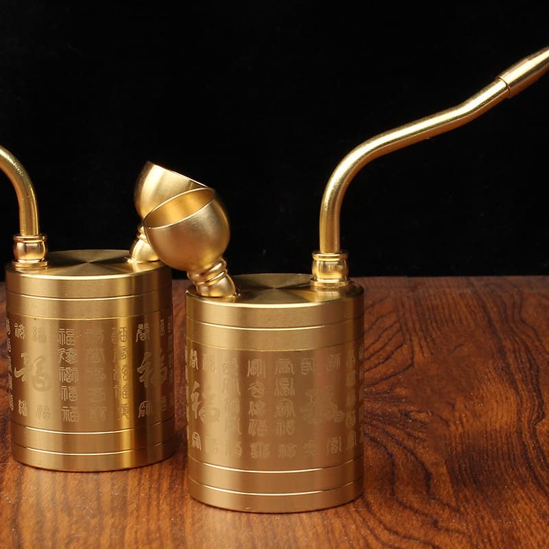 New Baifu Hookah Brass Four Blessings Pattern with Water Filter Multifunctional Men's Hookah Pipe Wholesale