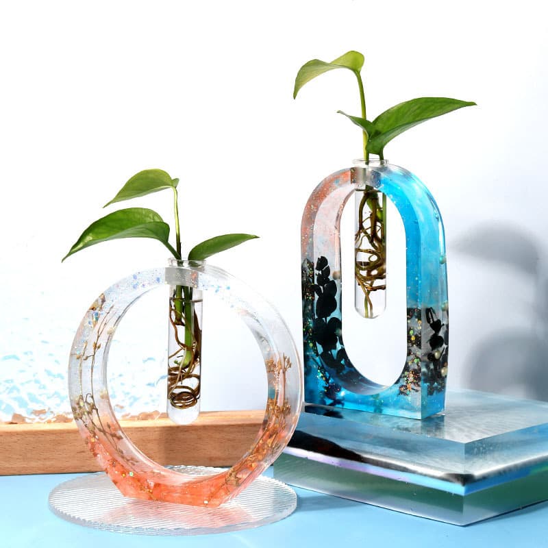 Hydroponic Vase Test Tube Silicone Mold Epoxy Resin Crystal Casting Mold Cross-Border Supply