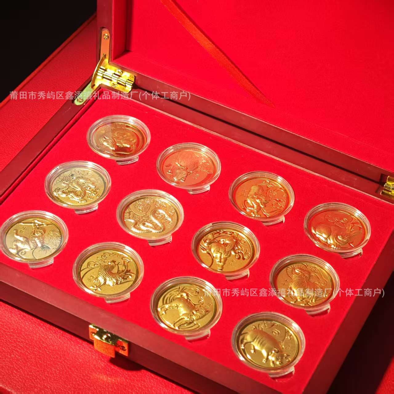 Chinese Zodiac Gold Phone Sticker Holiday Gift Box Decoration Collectible Patch Factory Direct Wholesale