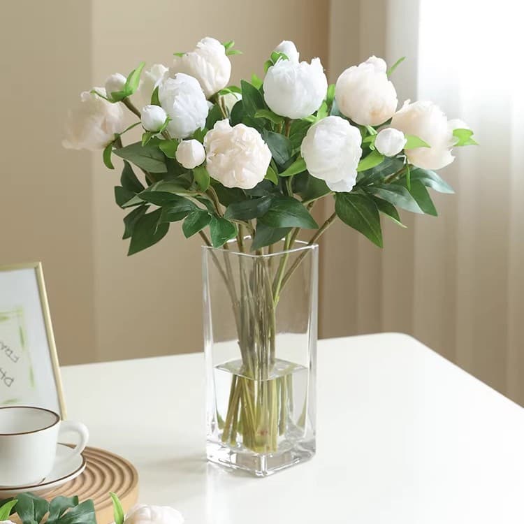 Single branch 2-head peony artificial flower home living room decoration desktop ornament bouquet European peony flower artificial flower wholesale