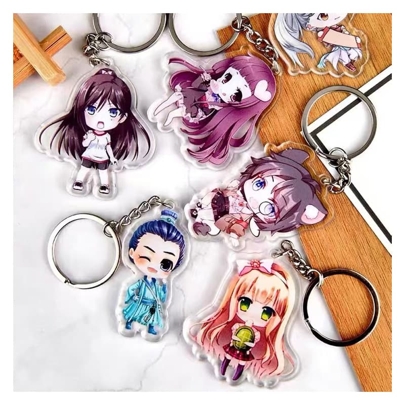 Acrylic keychain customized cartoon couple photo diy double-sided animation personalized sign text pendant customized