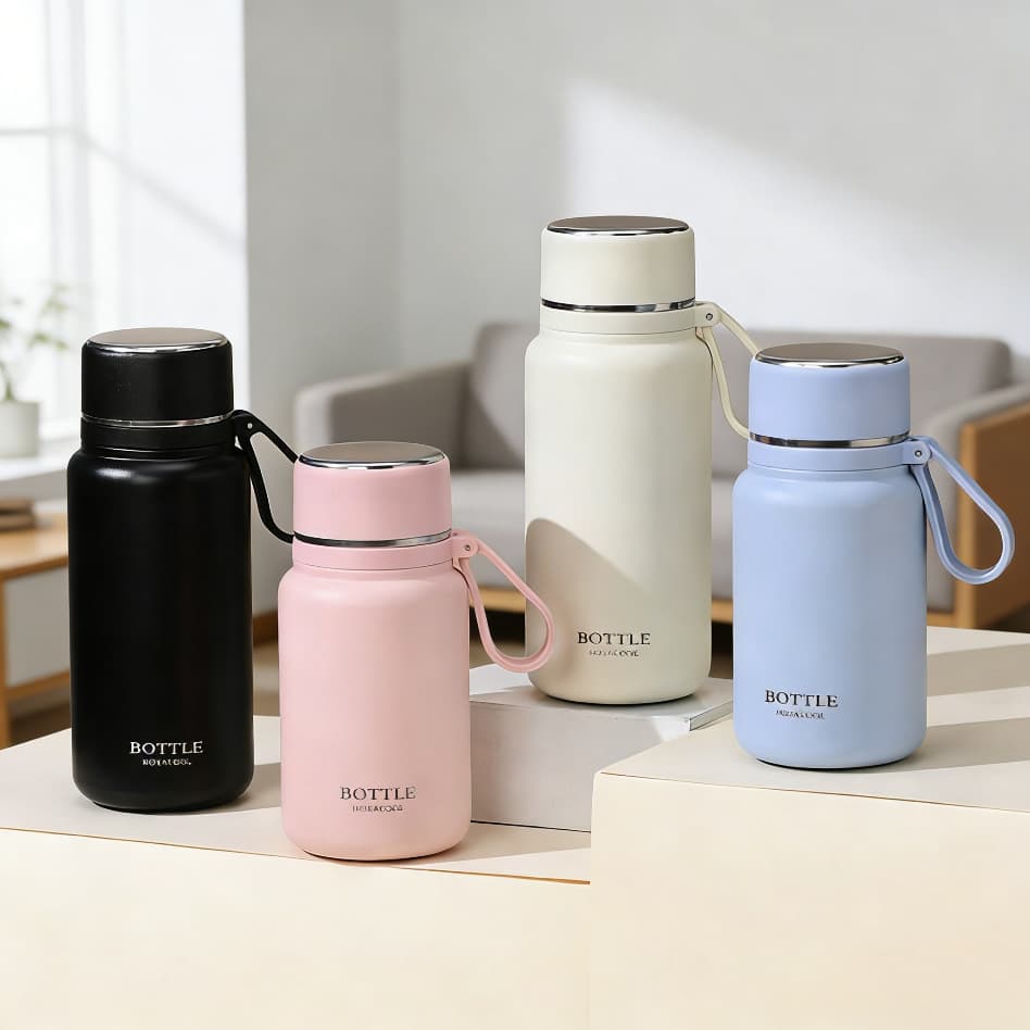 Large-capacity thermos cup for boys and girls with good looks, simple and portable stainless steel water cup, student office tea cup