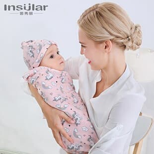 Cross-Border Baby Knitted Pure Cotton Swaddle Wrap, Newborn Blanket, Thin Baby Swaddle, Baby Wrap Blanket, Air Conditioning Blanket