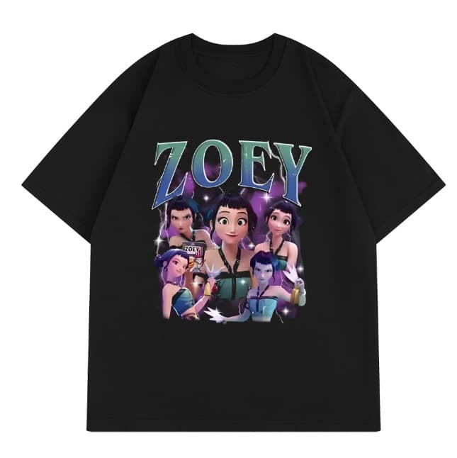2025 Hot Cartoon K-Pop Demon Slayer T-Shirt Harajuku Style Round Neck Casual Shirt T-Shirt