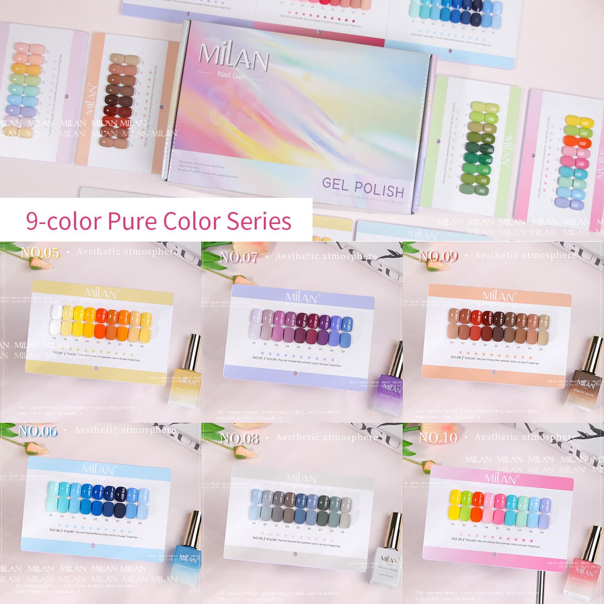 Milan's new 9-color small set of nail polish glue solid color glue popular white nail salon exclusive