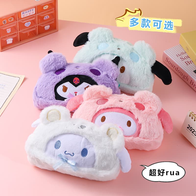 Sanrio New Ins Style Pochacco Cinnamoroll Pencil Case Kuromi Stationery Bag Student Cute High Appearance Stationery