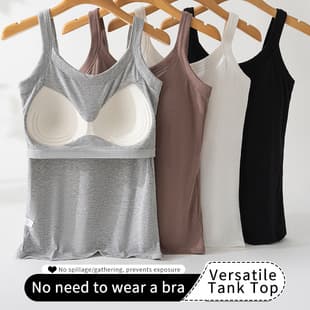 EU/US Size Summer Camisole for Women with Padded Bra Plus Size Fat mm 200 lbs Undershirt Inner Wear Export