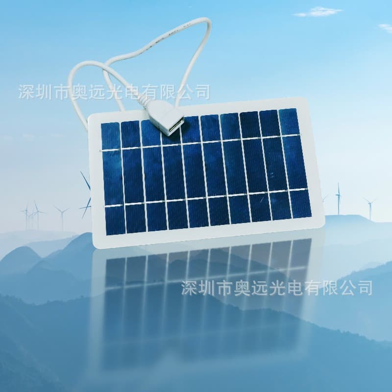 Hot New Product Recommendation: 2W 5V Solar Panel Battery Charging Photovoltaic Panel USB Output Outdoor Mobile Phone Power Bank