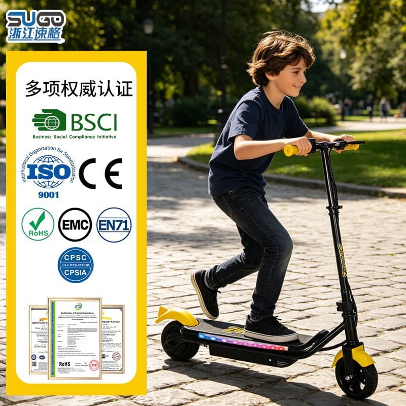 Cross-Border Best-Selling Flash Foldable Kids Electric Scooter Foldable Mini Scooter Electric Vehicle