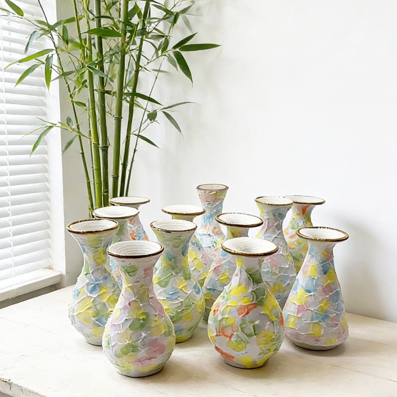 New Jingdezhen Cream Ice Cream Style Ceramic Vase Home Decoration Ornaments Handmade Crafts