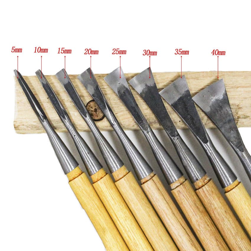 Factory direct supply of wood carving tools, manual woodworking carving knife, blank knife, inner mouth round knife, straight mouth arc round knife, sharpened