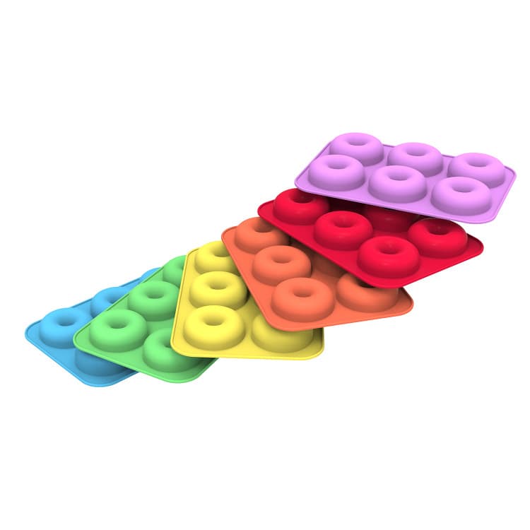 6-Cavity Silicone Donut Baking Molds for Cakes DIY Oven Baking Trays Non-Stick Heat Resistant Easy to Clean Kitchen Utensils