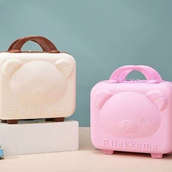 Cute Bear Cosmetic Bag Cartoon Hangable Portable Makeup Suitcase Mini Storage Box Dropshipping