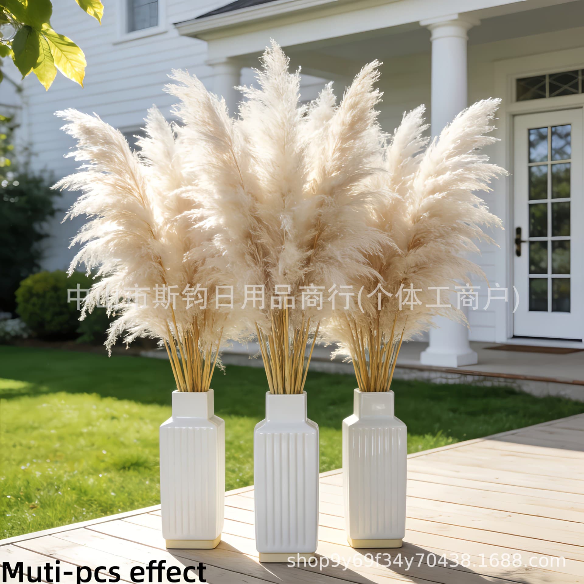 Cross-border Large Reed Wedding Prop Decoration Pampas Grass Dried Flowers Everlasting Bouquet Decor Extra Fluffy Floor-standing Display