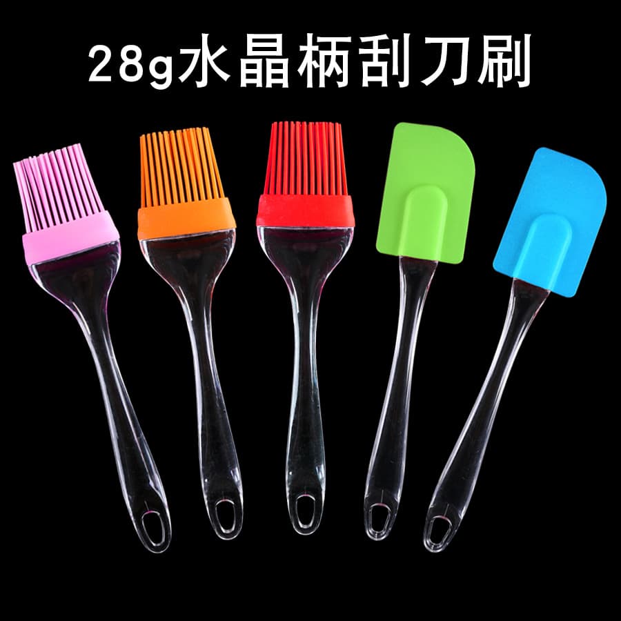 Factory cross-border barbecue brush, detachable transparent handle silicone spatula, separate silicone oil brush, kitchen home use spreader