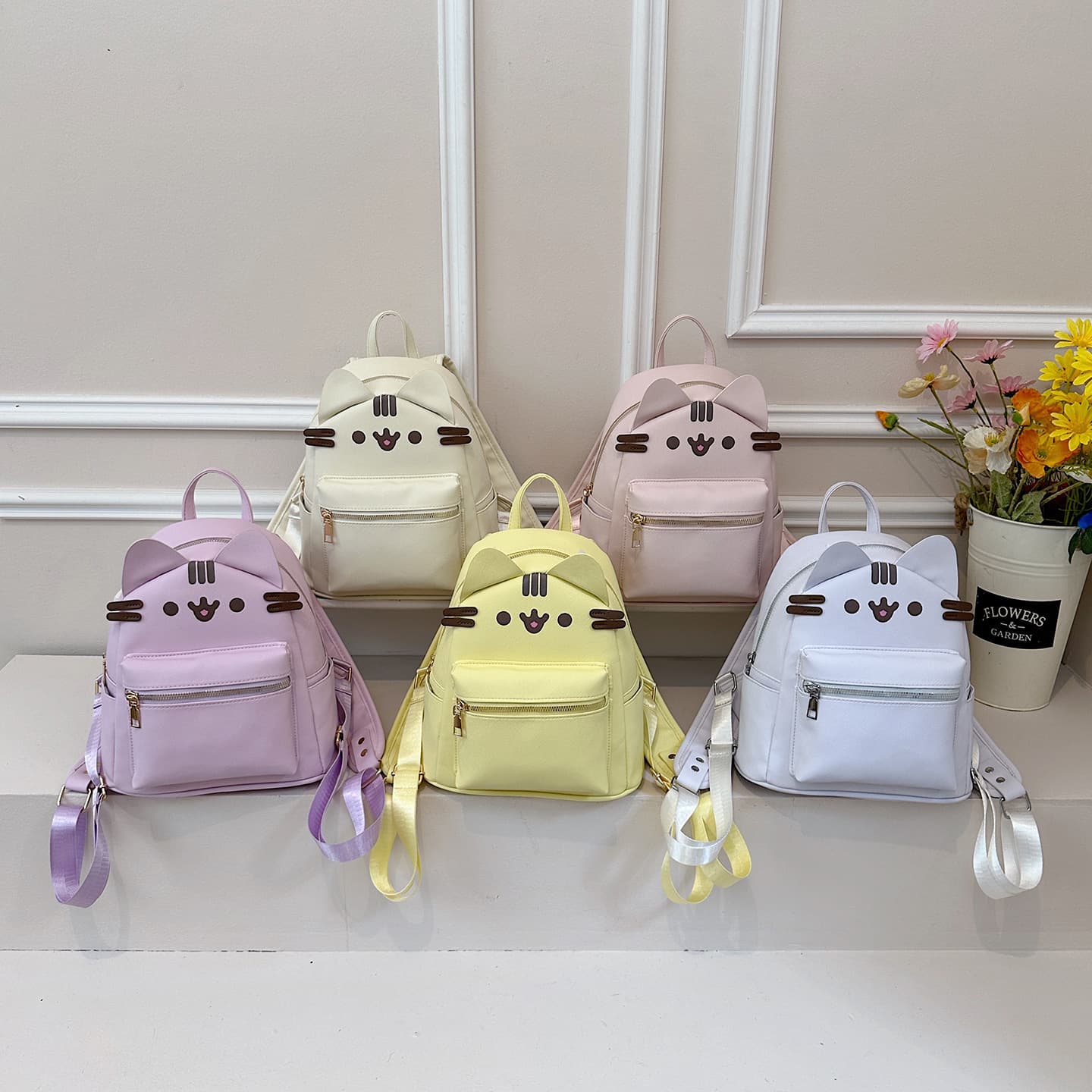 KITTY Cat High Appearance Cute Cartoon Backpack for Girls Student Schoolbag Cute Casual Travel Lightweight Small Backpack