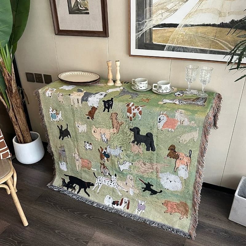 Cross-Border Custom Sofa Blanket Scenic Art Tapestry Throw Jacquard Woven Blanket Sofa Cloth Camping Yarn Blanket