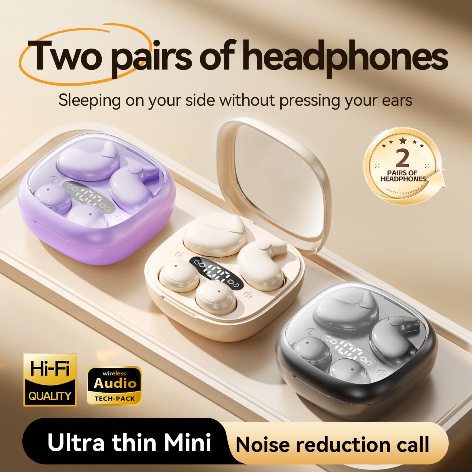 M126 Cross-Border New 2-in-1 Dual Earbuds Mini Sleep Long Battery Life Ultra-High Sound Quality Wireless Bluetooth Earbuds
