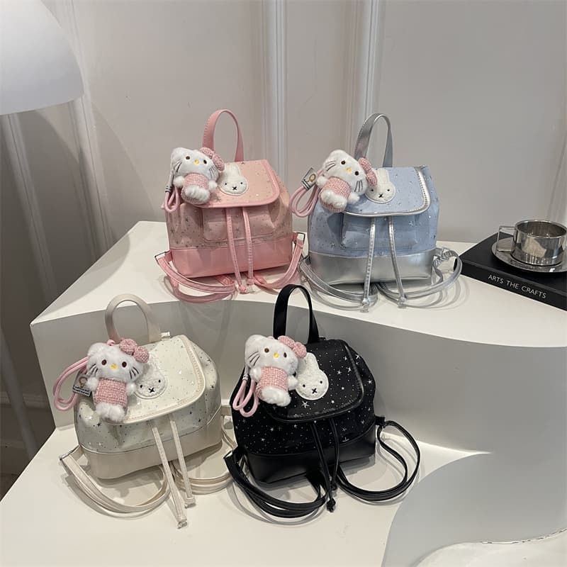 Cross-border Women's Bag 2026 New Korean Print Polka Dot Lace Backpack School Style Girl Multi-use Mini Backpack
