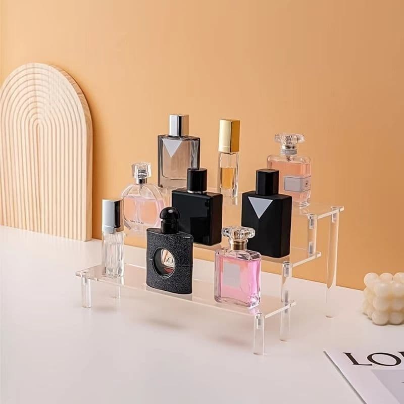 Cross-border acrylic display stand blind box figure transparent ladder storage rack doll perfume display 3mm storage rack
