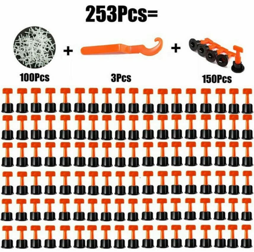 Cross-border 253pcs/Bag Tile Leveling Spacer T-Type Adjuster Cross Positioning Tool for Floor and Wall Tiles