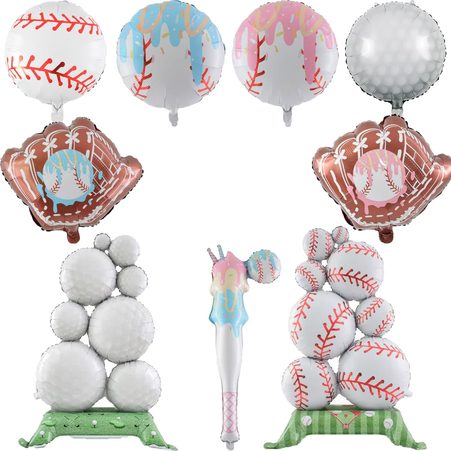New Cross-border 18-inch Baseball Balloon Standing Golf Base Balloon World Cup Sports Event Decoration Supplies