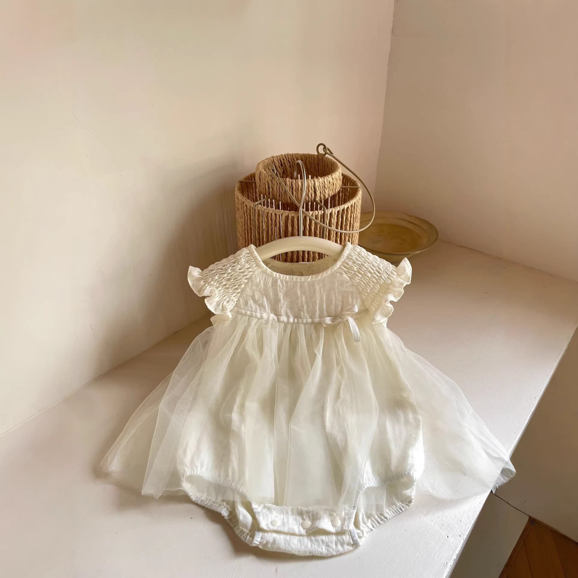Cross-border 26 Lace Mesh Bodysuit New Baby Thin Summer Korean Style Infant A-Class Onesie