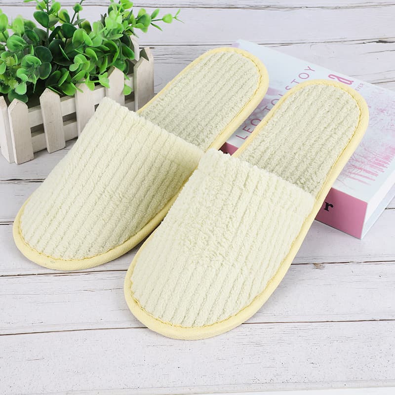 Disposable coral velvet slippers for hotels and B&Bs, home hospitality, beauty salons, spring and autumn indoor non-slip wholesale