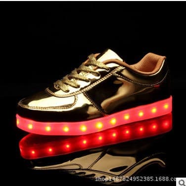 Light-up Shoes Gold Silver USB Charging LED Shoes for Men and Women Couple Shoes Wholesale Drop Shipping