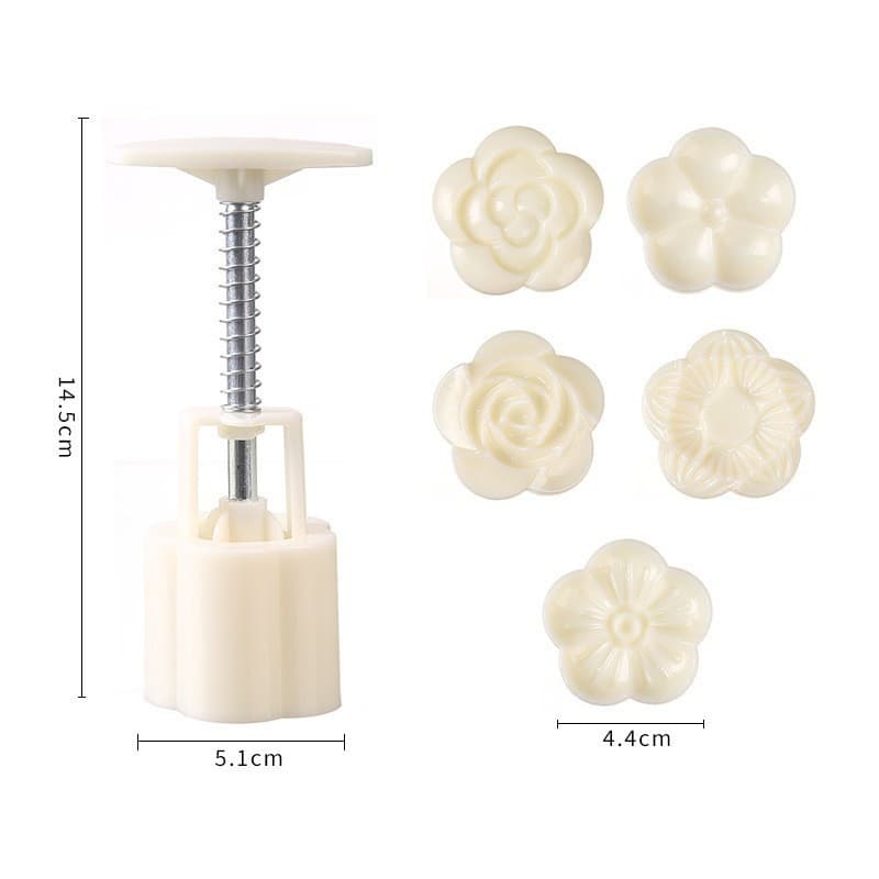 Ice Skin Mooncake Press Mold - Home DIY Hand-Pressed Pastry Baking Stamp Tool, Mung Bean Cake Mold Set