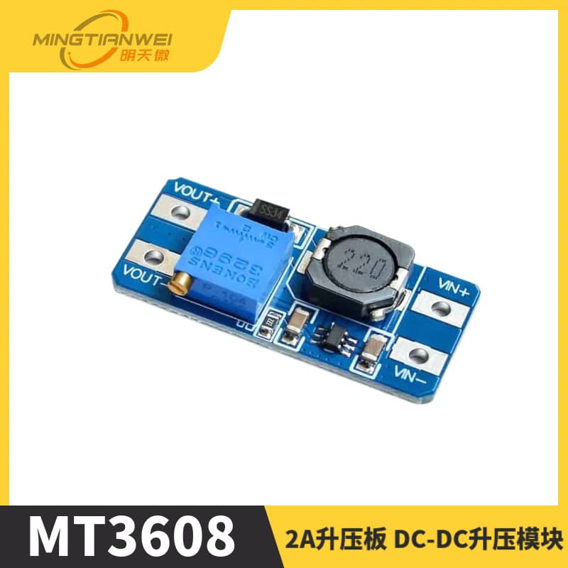 MT3608 2A Boost Converter DC-DC Adjustable Power Module Wide Input 2/24V Boost to 5/9/12/28V