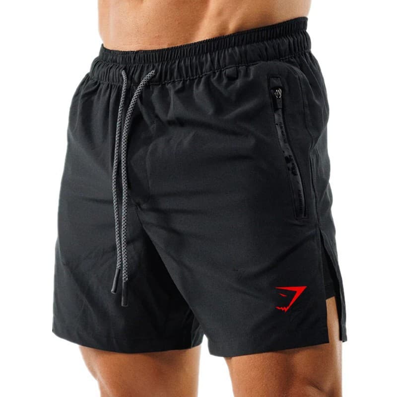 GYM Shark Shorts Men's Summer Fitness Training Running Cycling Shorts Split Double-Layer 3-Inch Muscle Shorts