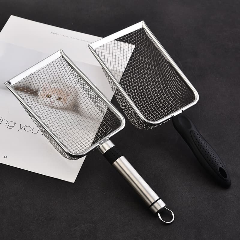 Factory stock stainless steel cat litter scoop with small holes for bentonite litter, rutin chicken scoop filter, pet supplies