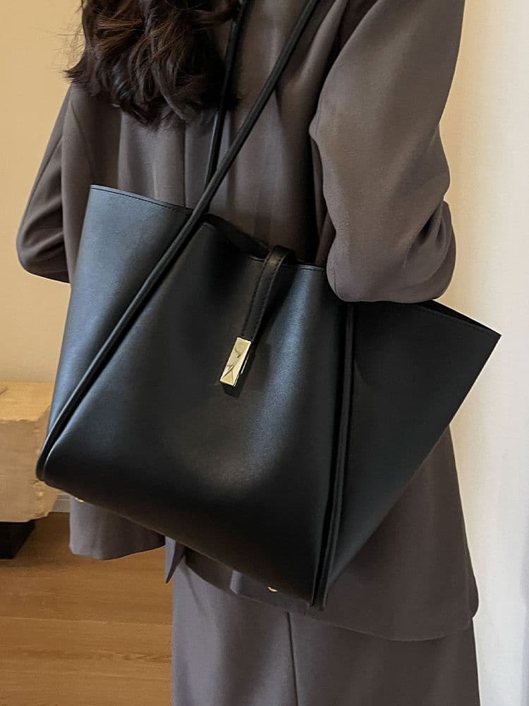 Vintage Fashion Large Capacity Bag Women 2025 New Autumn Winter Commuter Tote Bag with Detachable Pouch Casual Versatile Shoulder Bag
