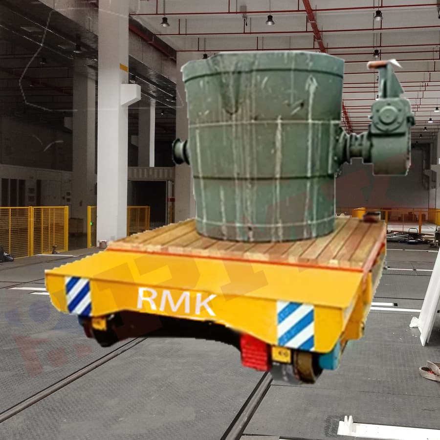 Explosion-proof steel slag transport railcar, high-precision high-speed rail water transfer car, 180-ton high-temperature resistant metallurgical railcar