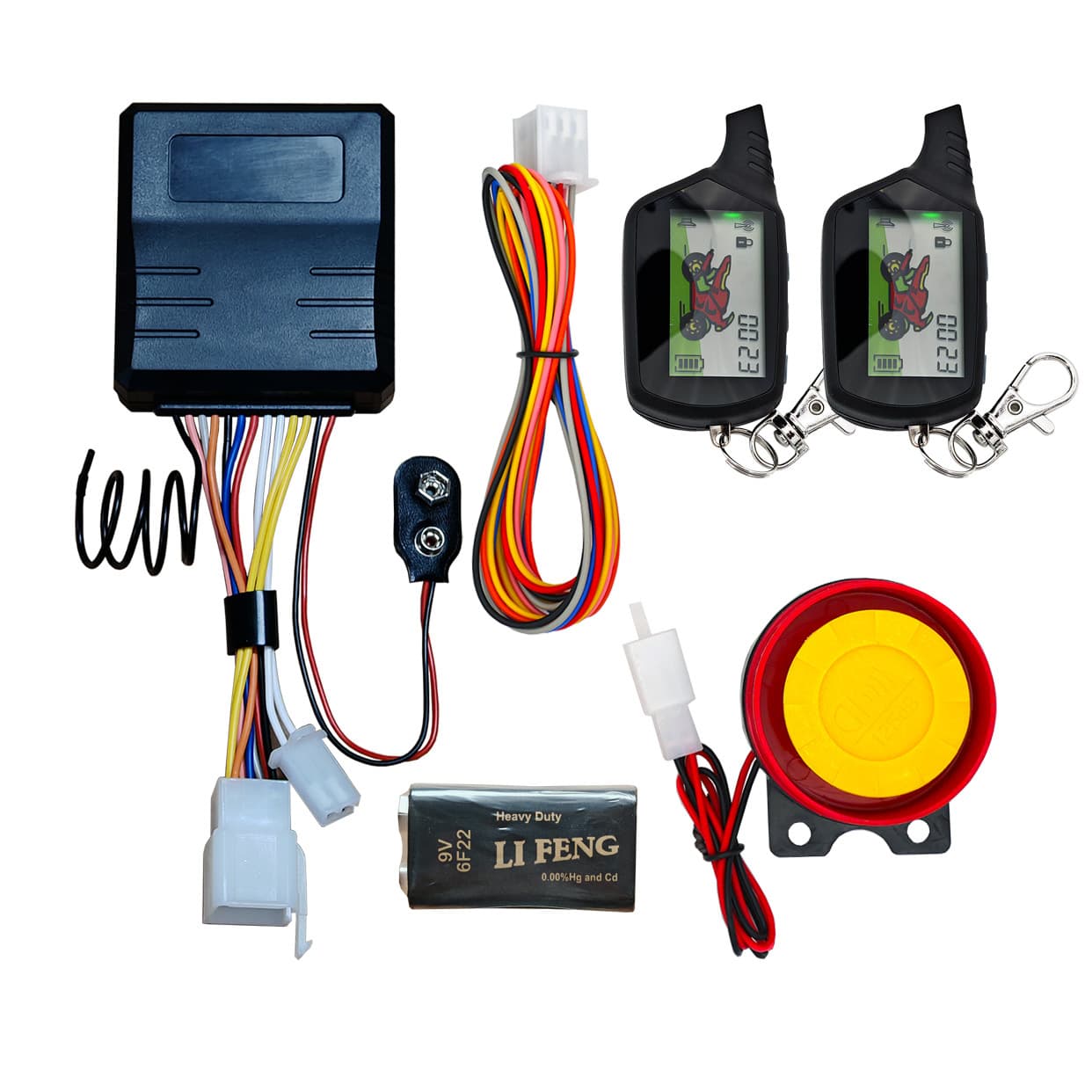 Bidirectional Motorcycle Anti-Theft Device, Anti-Cut Wire Alarm, Scooter Bidirectional Anti-Theft Device, Anti-Cut Lock, Dual Remote Control Vibration