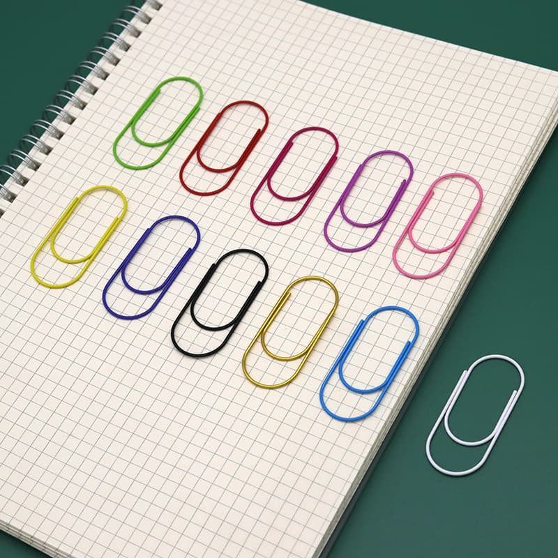 Manufacturer wholesale 50mm chubby creative metal paper clips, stationery office supplies, colorful cute cartoon bookmark clips.