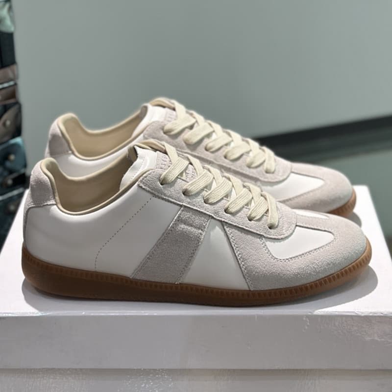 European and American original MM6 Maison Margiela retro German training shoes casual board shoes white flat cowhide Agassi shoes cross-border