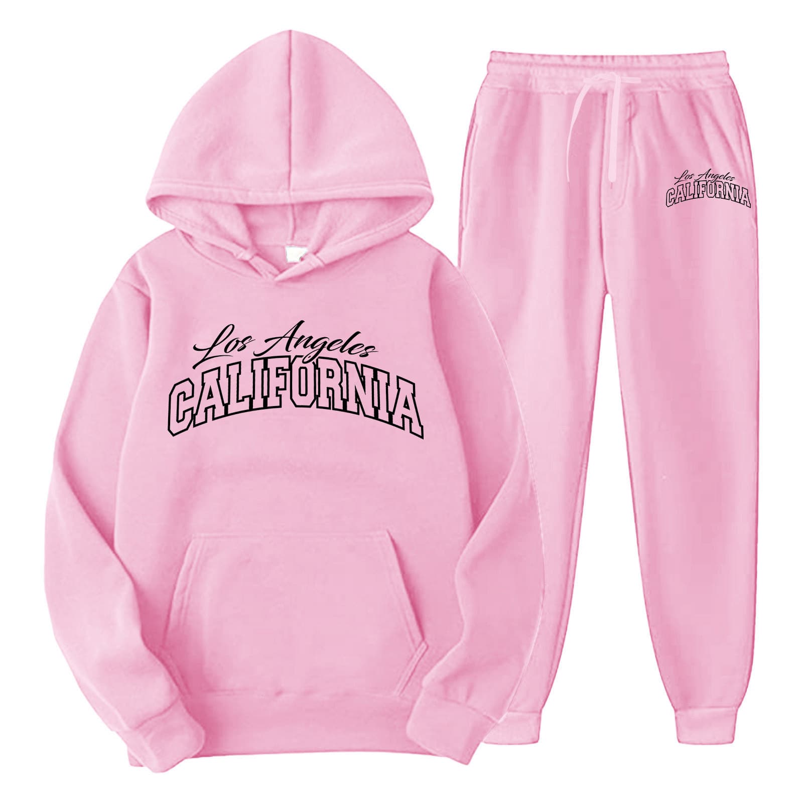 Autumn and Winter Pullover Sports Hooded Sweatshirt for Men and Women, Warm Two-Piece Loose Hoodie + Pants Jogging Suit