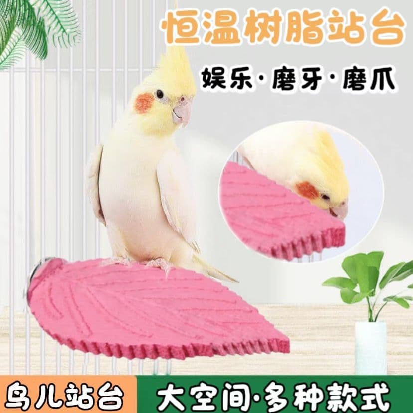 Leaf Parrot Stand Board Colorful Leaf Sun Parrot Cockatiel Toy Cage Accessories LP