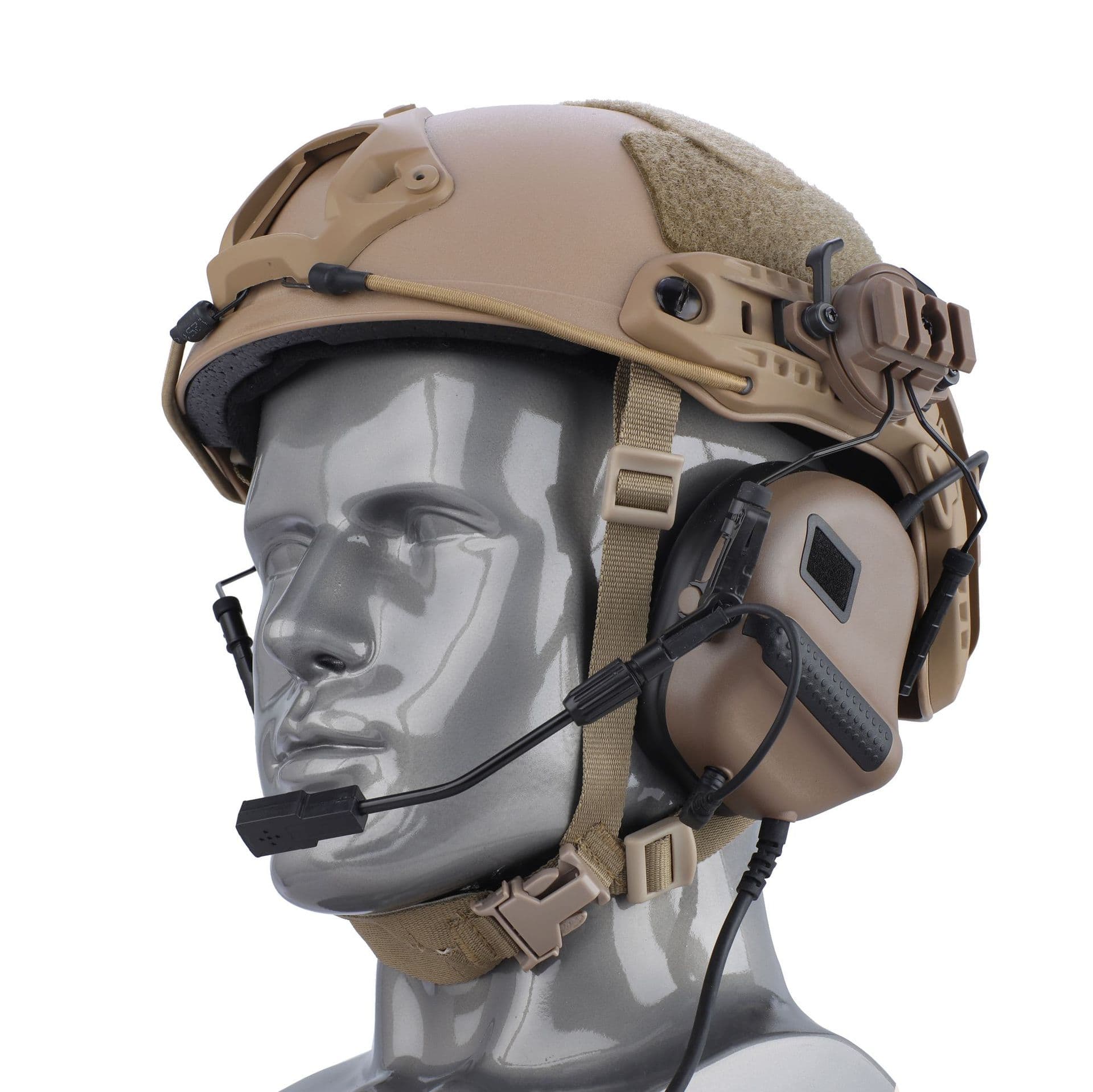 Tactical helmet with sound pickup and noise reduction communication earphones outdoor shooting and target ear protection military fans field training earphones
