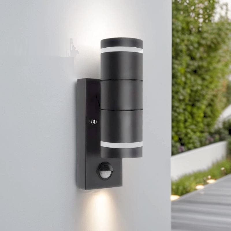 Stainless steel GU10 replaceable bulb outdoor human body sensor PIR waterproof outdoor wall light fixture intelligent infrared
