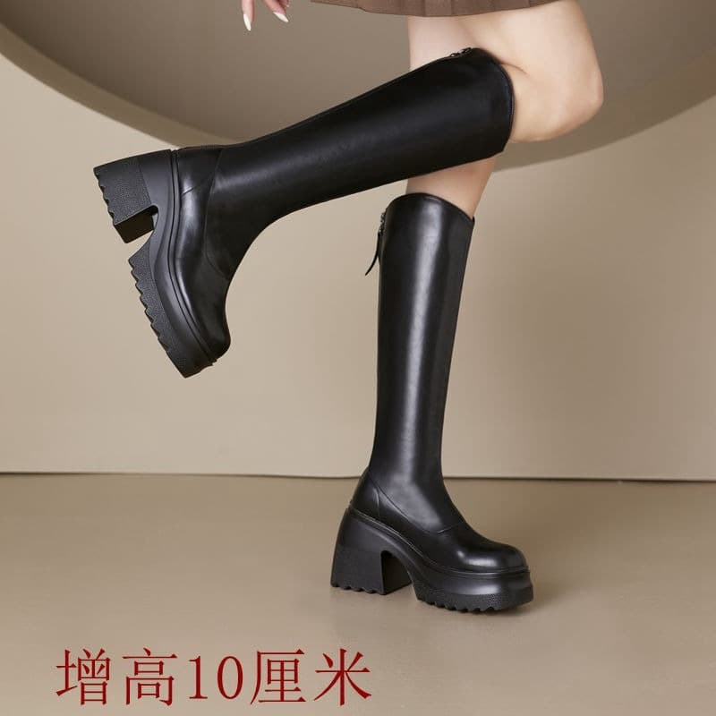 Women's Chunky Heel Tall Boots 2025 New Style Over-the-Knee Boots Spring High Heel Riding Boots Thick Sole Slim Boots