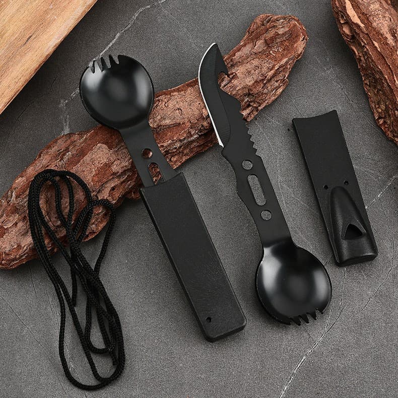 Outdoor Multifunctional Whistle Knife Camping Cutlery Knife Set Stainless Steel Military Knife with Whistle Outdoor Survival Tool