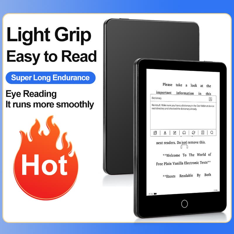 Cross-border 6-inch front-facing optical e-reader, e-book learning gift, Android development X7