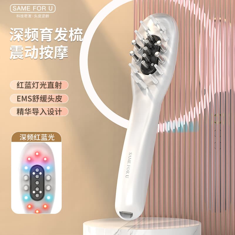 New Mino red and blue light hair growth comb, hair growth device, anti-hair loss massage comb, wholesale from export factory.