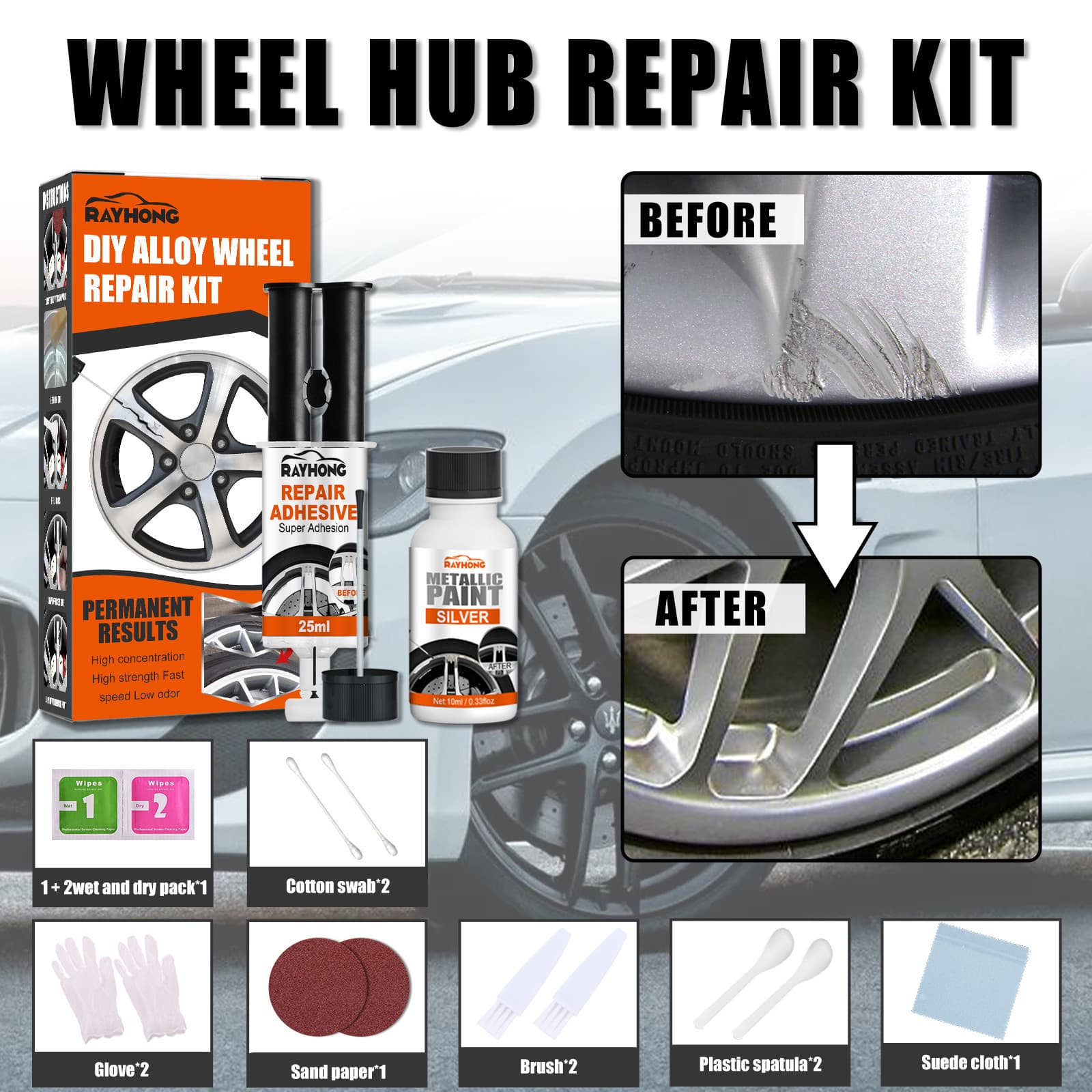 Rayhong Wheel Hub Scratch Care Agent Car Scratch Repair Paint Care Agent Paint Surface Scratch Remover Repair Agent