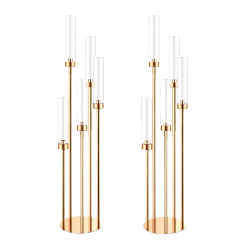 Cross-border Wedding Props Electroplated Gold Step-by-Step Candle Holder Iron Art Hotel Romantic Wedding Decoration
