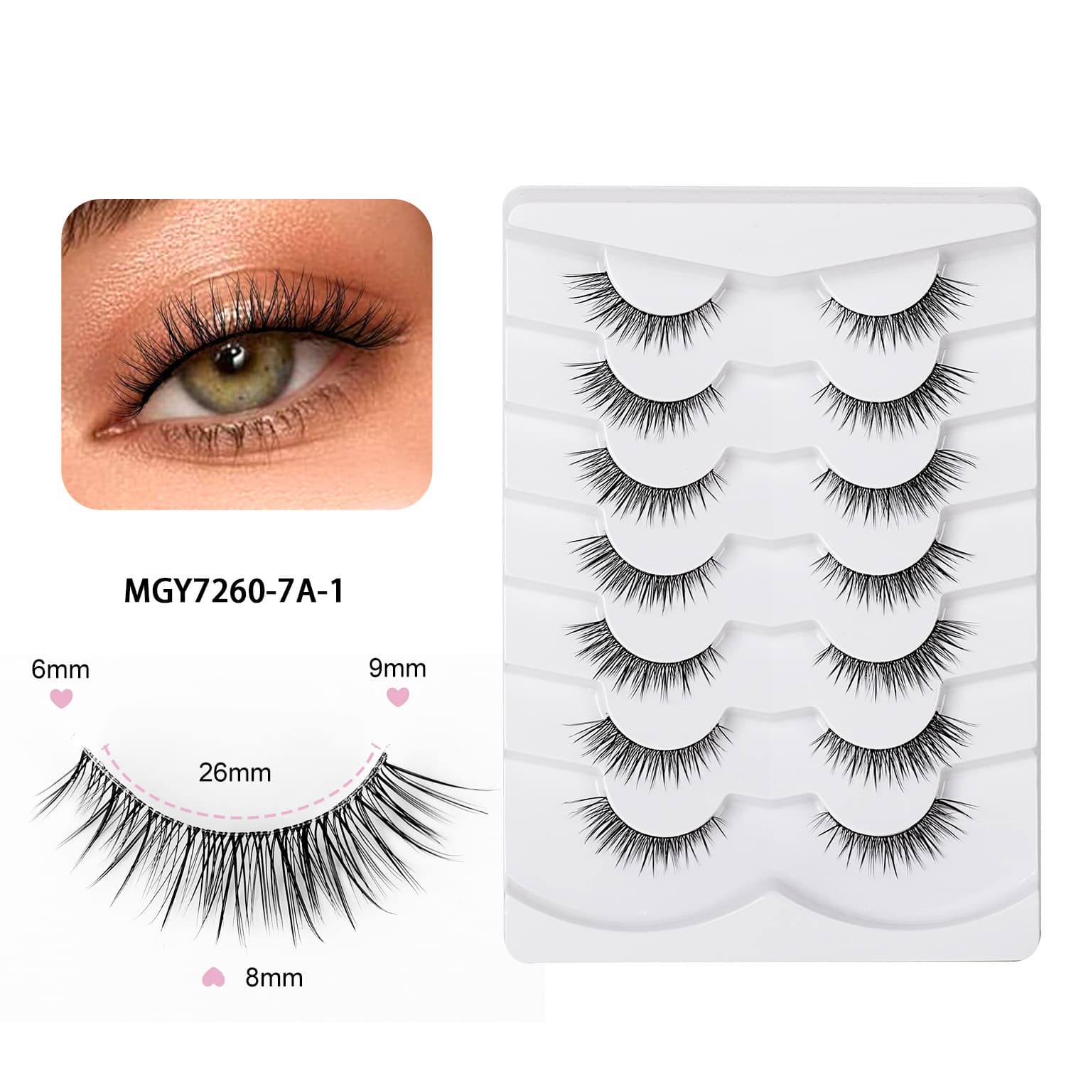 10 Pairs Hard Stem False Lashes Full Strip, European & American Dramatic Eye Lashes Cluster, Stage Makeup Lashes for Professional Makeup Artists