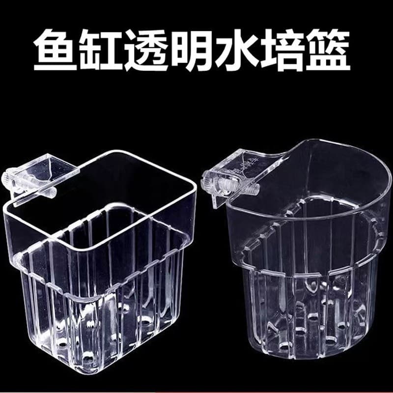 Fish Tank Wall-Mounted Hydroponic Box Water Grass Planting Cup Wall-Mounted Water-Raising Plant Rack Landscape-Making Hanging Hydroponic Planting Basket